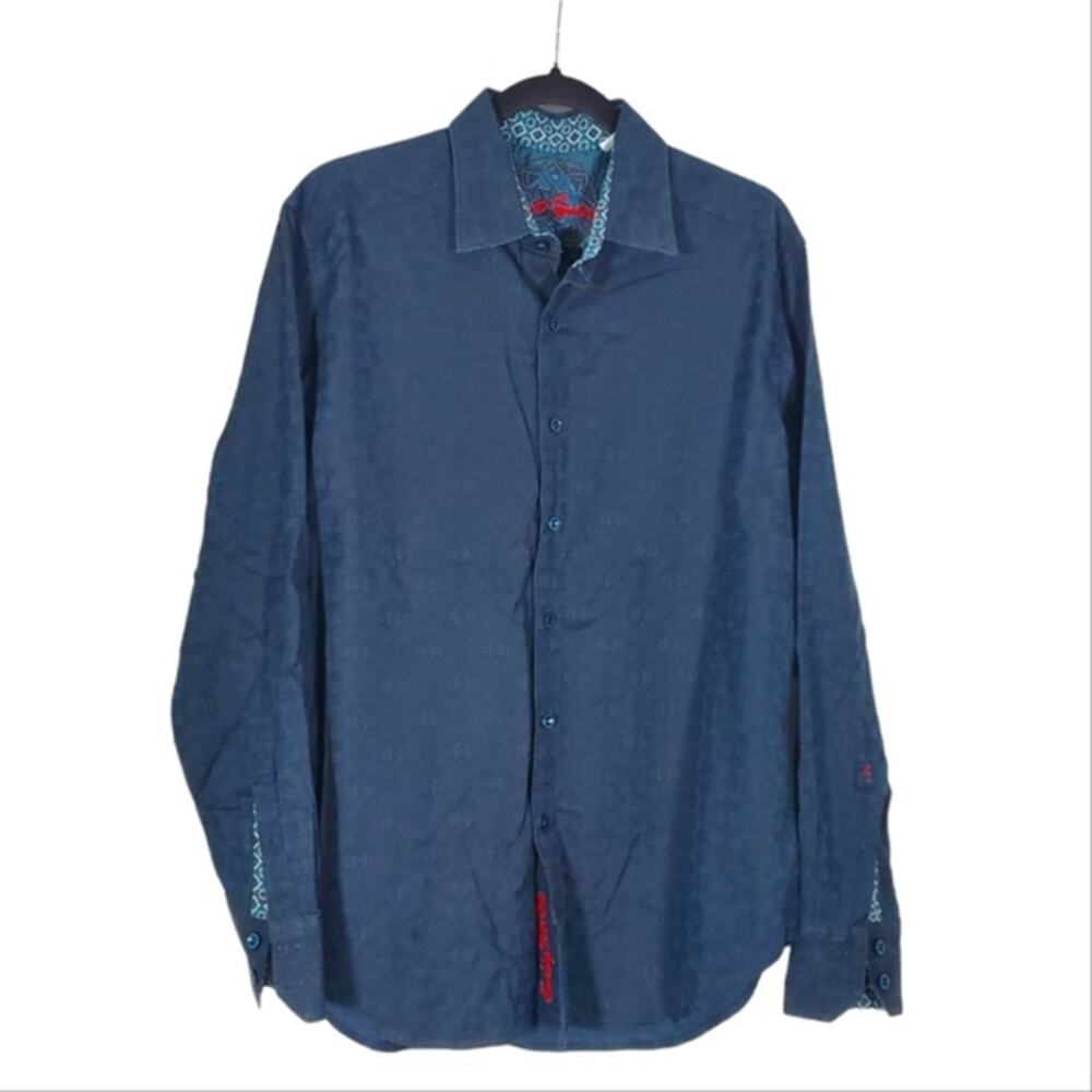 SALE! EUC Robert Graham Dark Green Dress Shirt Sz M